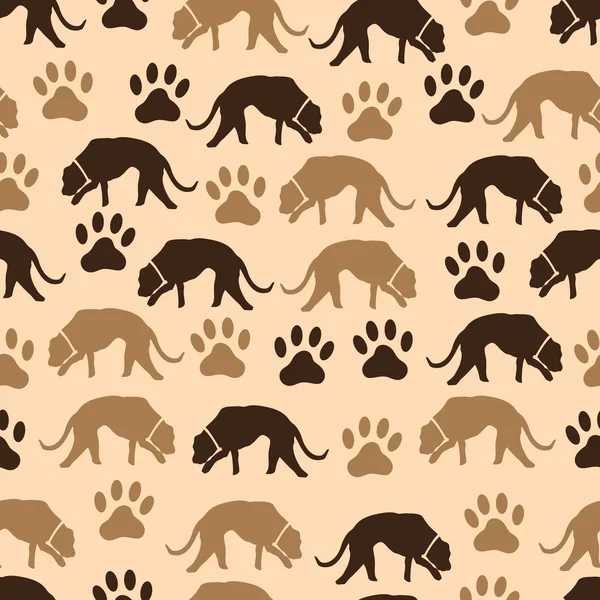 Dog and footprint seamless pattern eps10 — Stock Vector