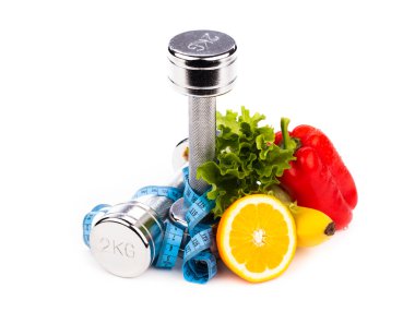 fitness ekipmanları ile meyve