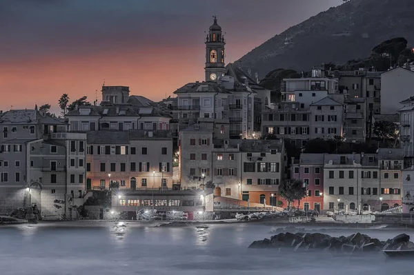 Bogliasco at Sunset Liguria Ιταλία — Φωτογραφία Αρχείου