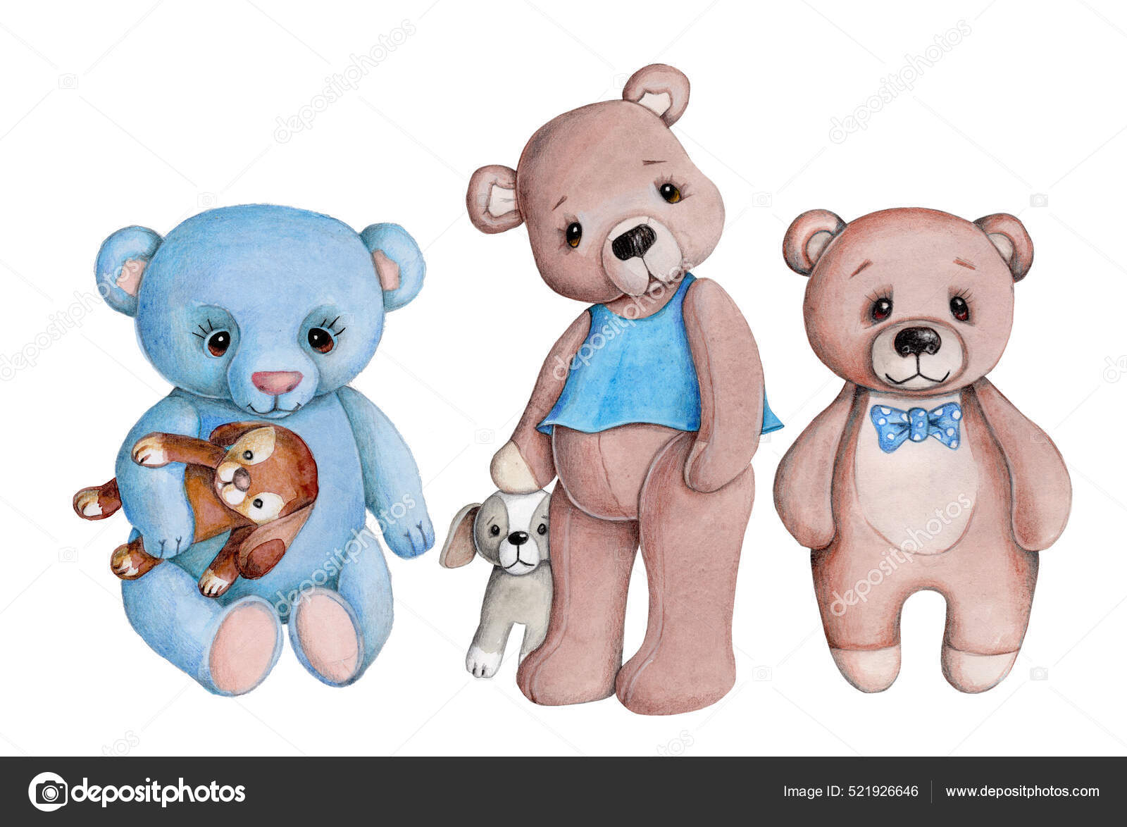 Cute Cartoon Teddy Bears Toy Animals Cartoon Characters Watercolor Illustration Stock Photo by ©lehaim_lena65@ 521926646 Cute Cartoon Teddy Bears Toy Animals Cartoon Characters Watercolor Illustration Stock Photo by ©lehaim_lena65@ 521926646