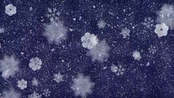 雪の結晶とクリスマスの背景 — ストック動画