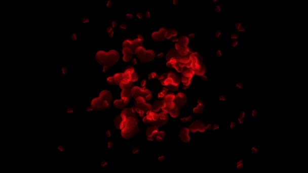 Red Heart Explosion Background — Stock Video