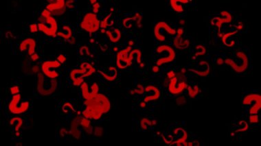 Kırmızı soru siyah arkaplanda canlandırma işareti