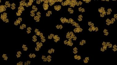 Siyah arkaplana düşen dolar işaretleri