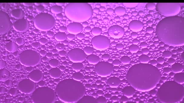 液体油中的宏观油 液体油滴在液体中运动 — 图库视频影像