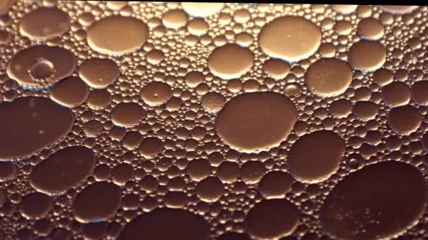 Aceite Macro Líquido Gotas Aceite Movimiento Líquido — Vídeo de stock