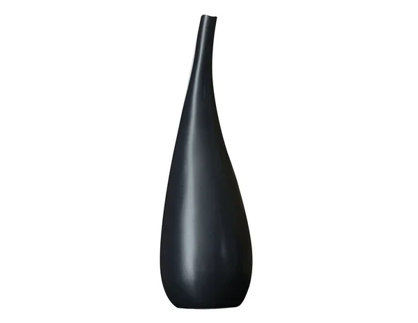 Egyetlen Váza Fekete Szín Modern Design Elszigetelt Háttér — Stock Fotó