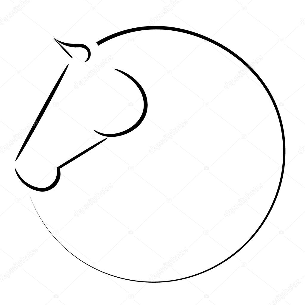 Horse head vector logo stud