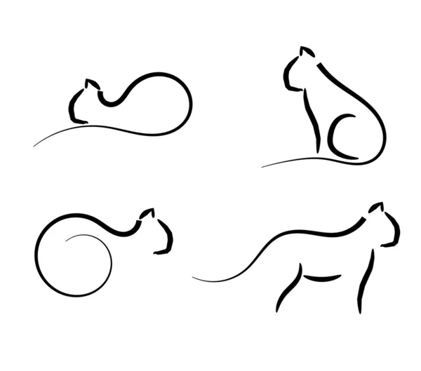 Katt symbol grafik — Stock vektor