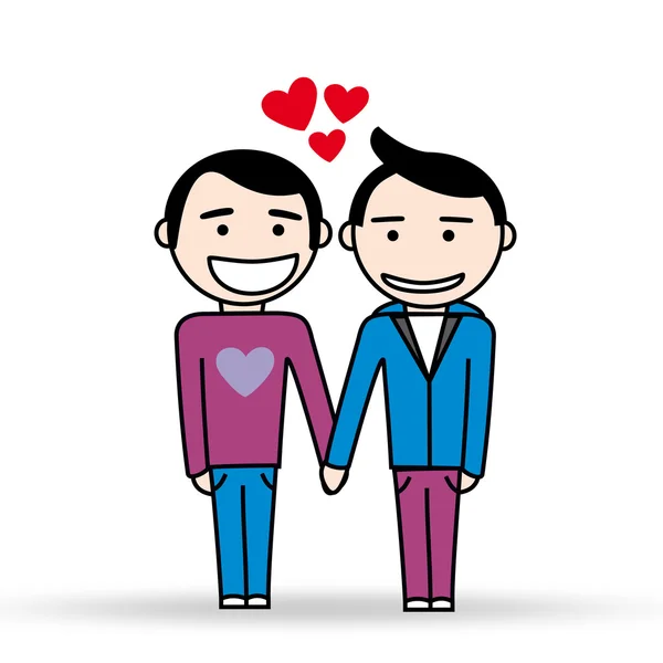 Dva gayové v lásce — Stockový vektor