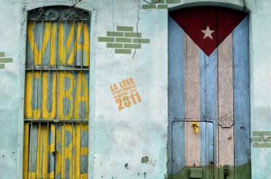 grafiti Küba bayrağı ve vatansever işareti