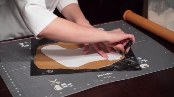 Επαγγελματίας φούρναρης διδάσκει βήμα-βήμα την κατασκευή των Χριστουγέννων κέικ μελιού — Αρχείο Βίντεο