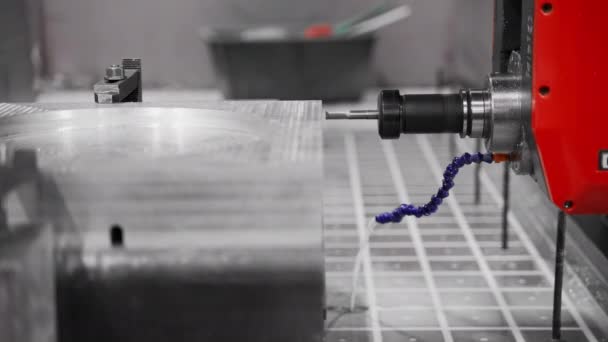 Close-up of CNC water cooling system. High technologies in metalworking — Video Stock
