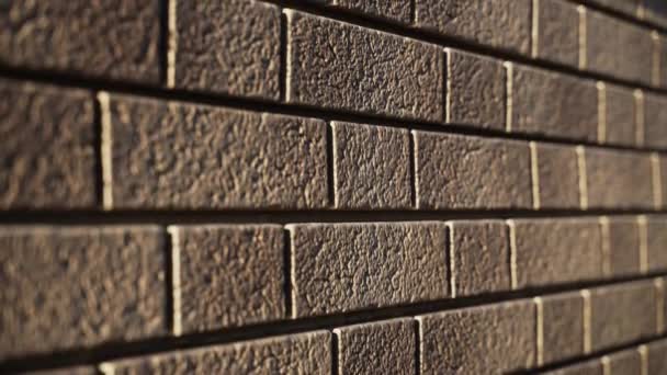 Close-up of wall texture from flexible facade panels. imitating clinker masonry — Stock videók