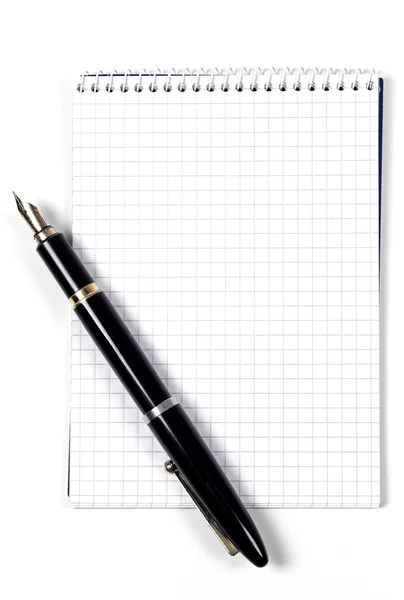 Cuaderno y pluma en blanco Imágenes De Stock Sin Royalties Gratis