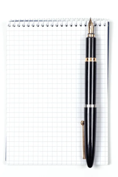 Blank notebook and pen Royalty Free Stock Photos