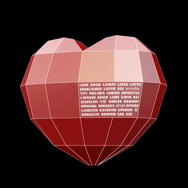 Сердце и любовь на 30 языке — стоковое фото