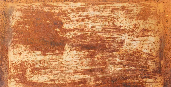 Geri Dönüştürülmüş Malzemeler Turuncu Kahverengi Pas Çiziklerle Dolu Levha Metali — Stok fotoğraf