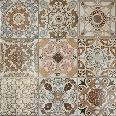 Güzel eski duvar desenleri el sanatları Tayland kamu dan seramik levhalar.