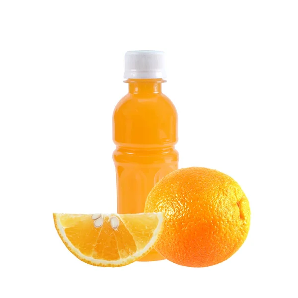 Narancslé Narancslével Fehér Színű Üvegben — Stock Fotó