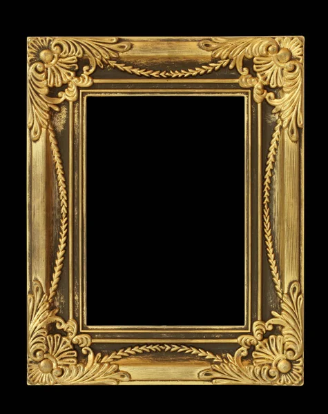 Het Antieke Gouden Frame Zwarte Achtergrond — Stockfoto