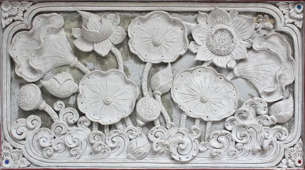 Stucco Sculpture Blanche Motif Décoratif Mur Design Format Carré — Photo