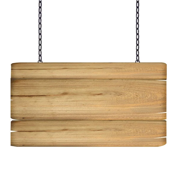 Beyaz bir zincirde asılı ahşap tabela