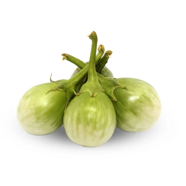 Thai Green Eggplant White Background — Stock Photo, Image