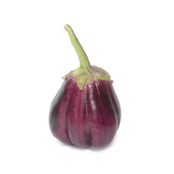 One Fresh Eggplant Isolated White — Stock Photo, Image