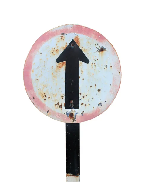 Straight Direction Traffic Sign Isolated White Background — 图库照片