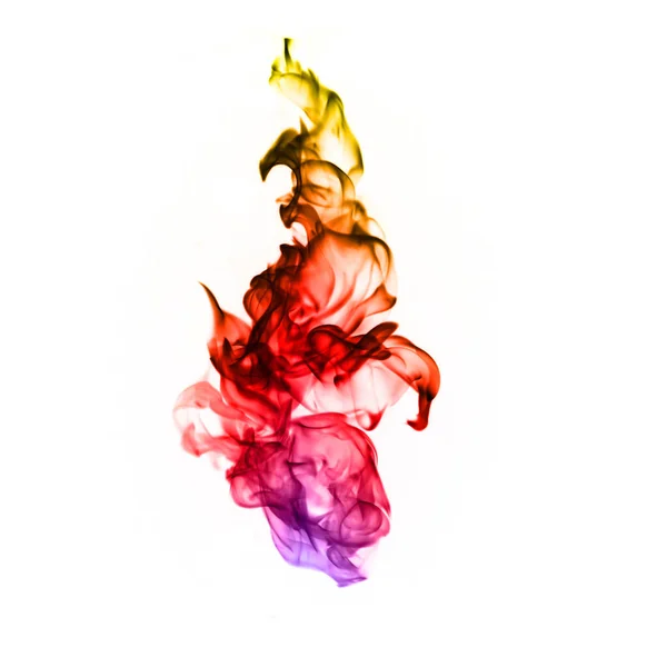 Abstract Colorful Fire Flames White Background — ストック写真