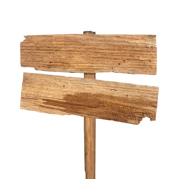 Wooden Sign Isolated White Background — Stock Photo, Image
