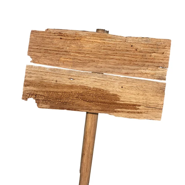 白地に孤立した木製の看板 — ストック写真