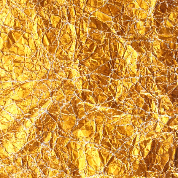 Papel Dourado Enrugado Textura Fundo — Fotografia de Stock