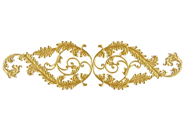 Elementi Ornamentali Disegni Floreali Oro Vintage — Foto Stock