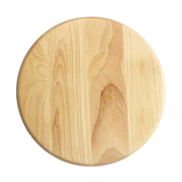 Wooden Plate Top View White Background — Stock Photo, Image