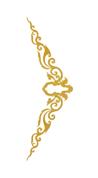 Padrão Ouro Moldura Metal Esculpir Flor Fundo Branco — Fotografia de Stock
