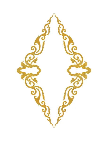 Візерунок Золота Металева Рамка Різьблення Квітки Білому Тлі — стокове фото