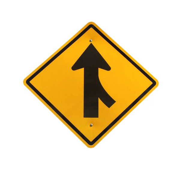 合并右交通标志的路段 — 图库照片