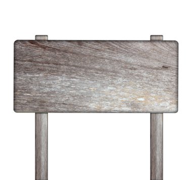 eski ahşap işareti üzerine beyaz izole.