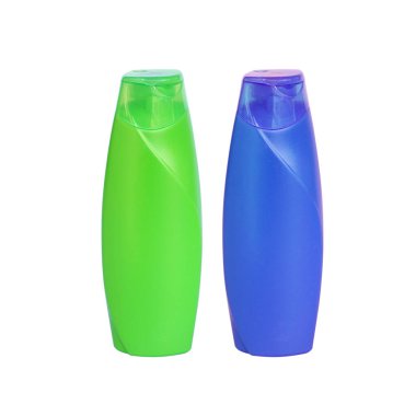 plastik şampuan şişesi, beyaz arka plan üzerinde izole