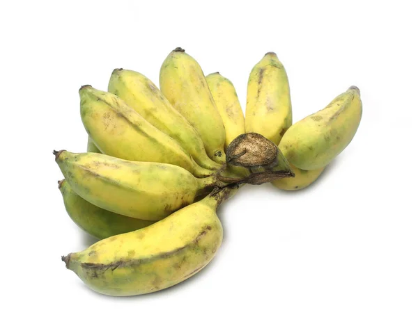 Pěstovat Banány Žluté Banány Izolovat Bílé Pozadí — Stock fotografie