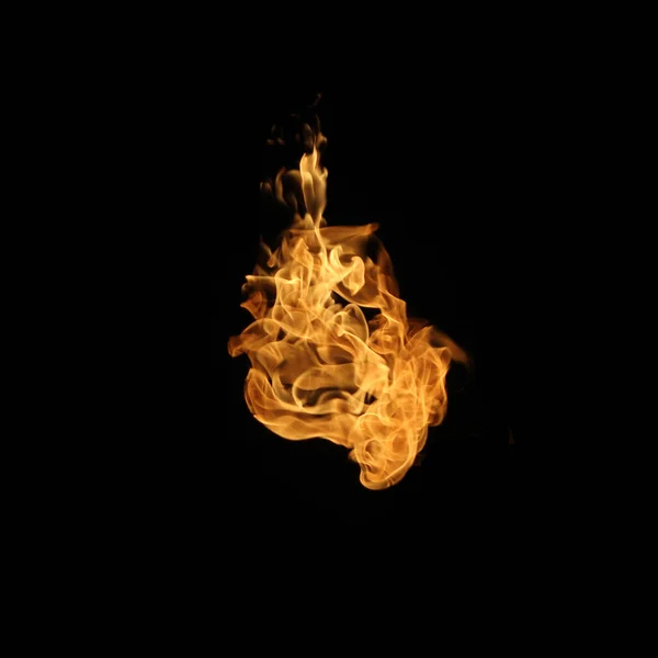 Fire Flames Collection Isolated Black Background — Stock Photo, Image