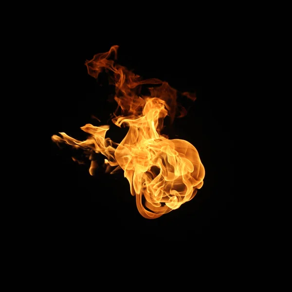 Fire Flames Collection Isolated Black Background — Stock Photo, Image