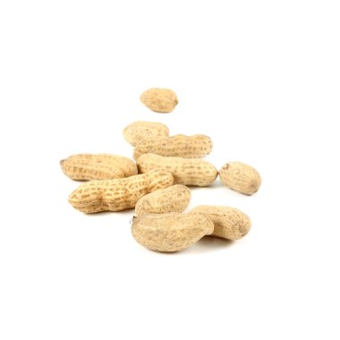 Beyaz arka planda yer fıstığı. Doku.