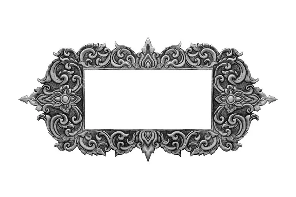Oude Decoratief Frame Handgemaakte Gegraveerd Geïsoleerd Witte Achtergrond — Stockfoto