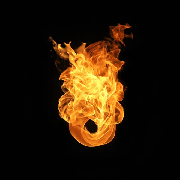 Fire Flames Collection Isolated Black Background — Stock Photo, Image