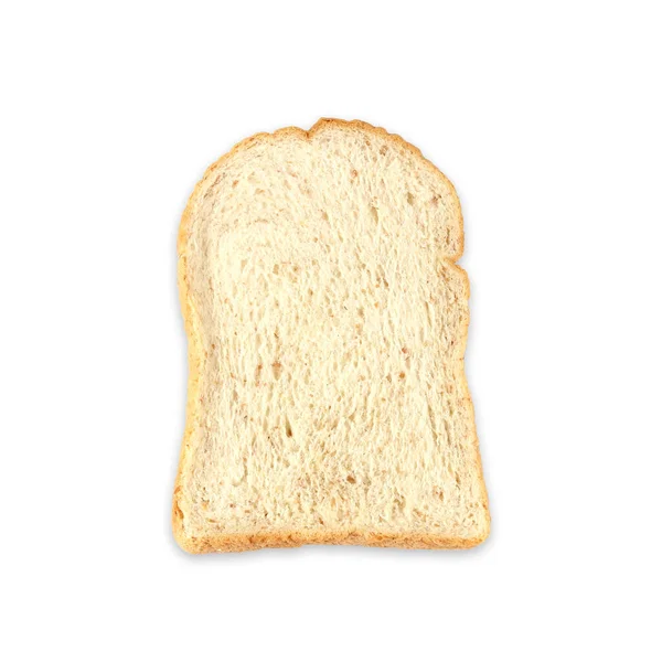 Bröd Skiva Isolerad Vit Bakgrund — Stockfoto