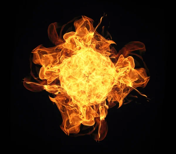 Fire Flames Collection Isolated Black Background — Stock Photo, Image