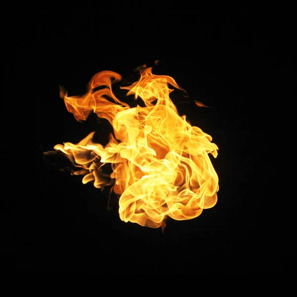 Fire Flames Collection Isolated Black Background — Stock Photo, Image